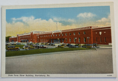 Vintage Linen Postcard  ~ State Farm Show Building ~ Harrisburg Pennsylvania PA