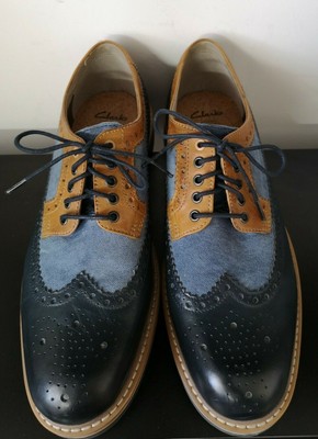 clarks blue brogues