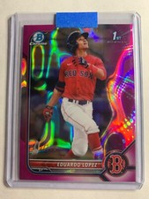 2022 Bowman Chrome Prospects Eduardo Lopez 1st #BCP-134 Fuchsia Lava Refrac /199