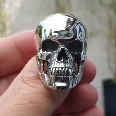 Men's Biker Rings Ghost Head Skull Ring Gothic Punk Rock Biker