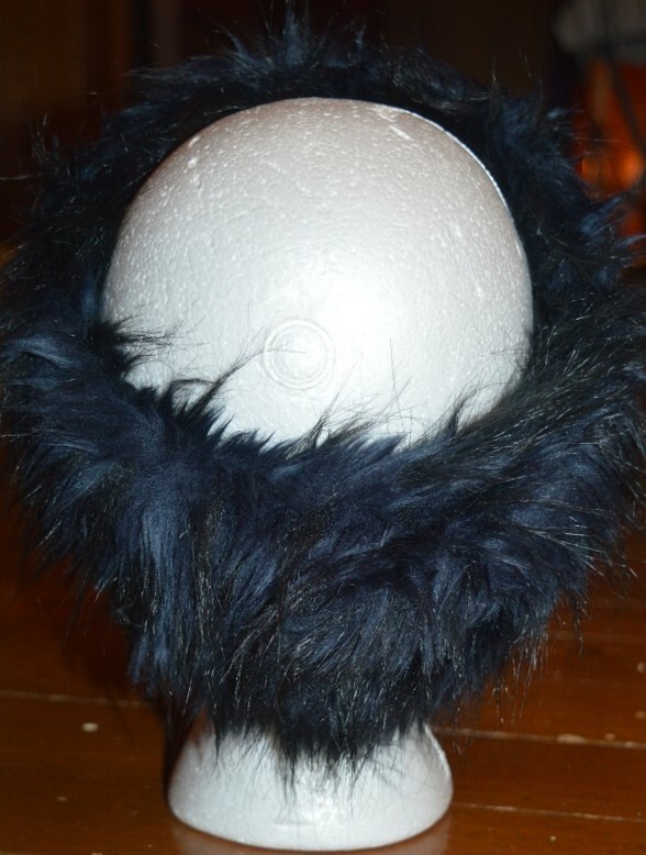 Adrienne Landau Dark Navy Real Fox Fur Head Band s-l400.jpg main image 3