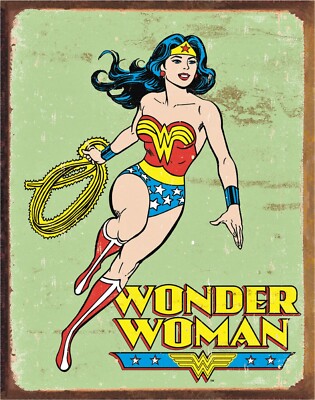 Wonder Woman Metal Sign Marvel Comics Superhero New Vintage