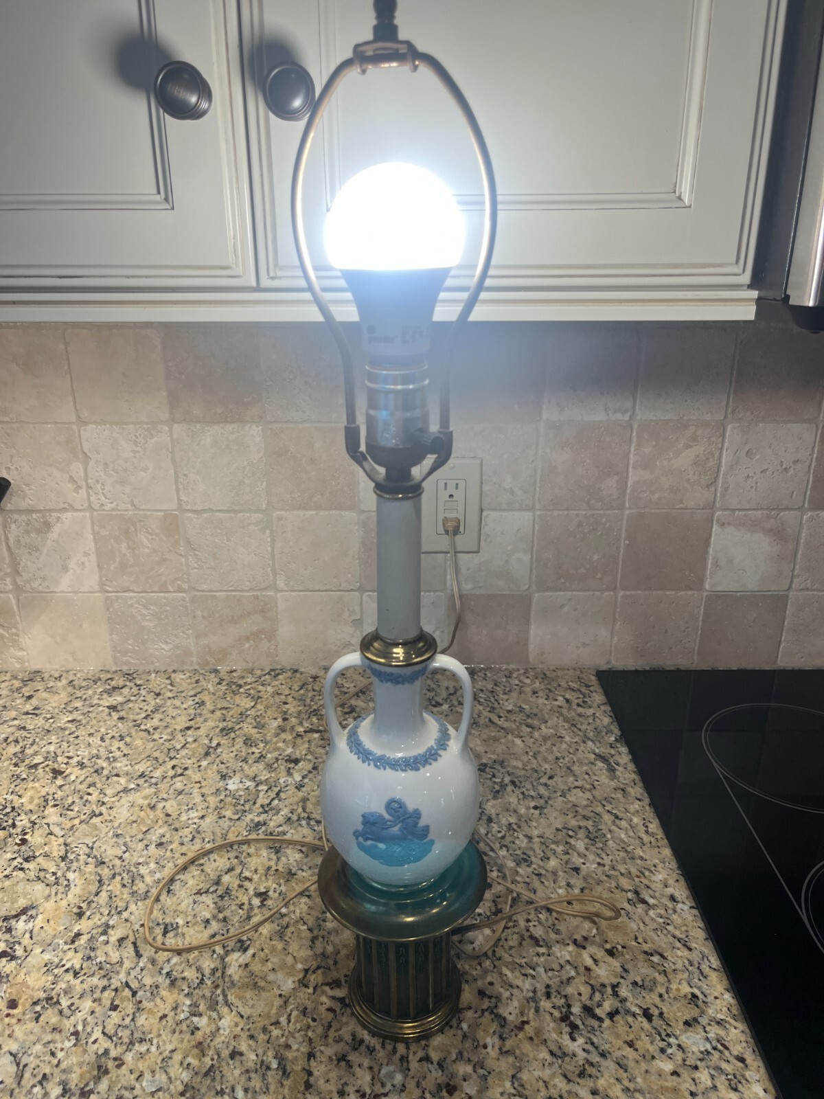 Vintage Wedgewood and Brass Table Lamp eBay