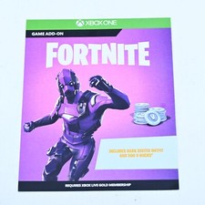 Xbox Fortnite Dark Vertex Outfit + 500 V-Bucks Tested and Verified Card!