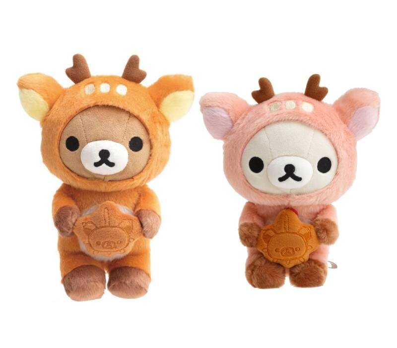 AMAKUMA カモスケ Rilakkuma and Korilakkuma deer Plush Miyajima Momiji manju