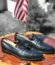 Allen Edmonds BERWICK Men 11.5 C Black Wingtip Tassel Loafer leather MADE IN USA