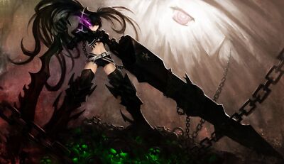 Anime girls insane black rock Custom Gaming Mat Desk
