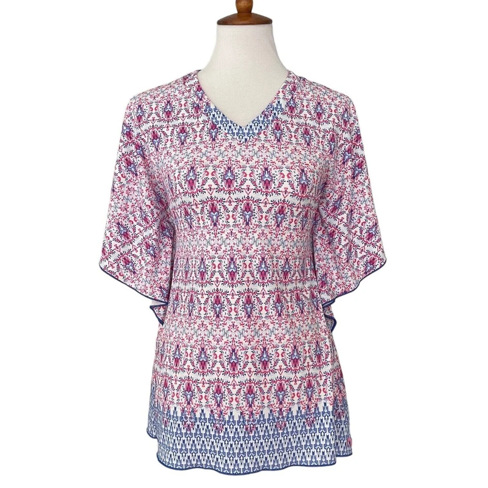 Cabana Life Multicolor Cuello en V Estampado Azteca Elastizado Encubrimiento Jóvenes Niñas Talla 10 Foto 2 de 4