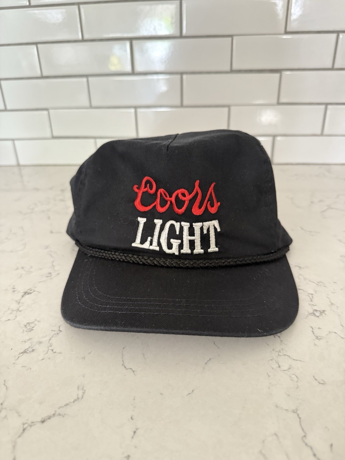 Vintage Coors Light Twill Baseball Cap Made In USA Retro Style