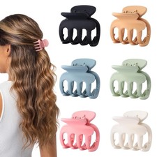 6 Pcs Hair Clips Small Claw Clips for Thin Hair Medium Matte Non-slip Hair