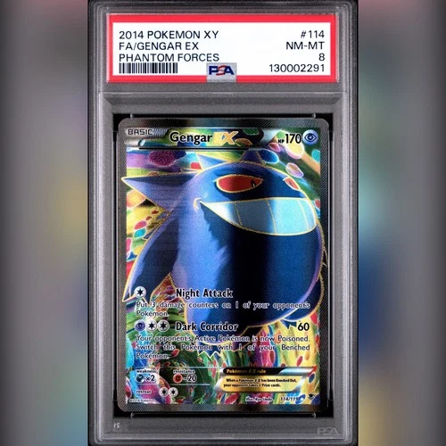 Pokemon TCG - Gengar EX Full Art 114/119 XY Phantom Forces PSA 8