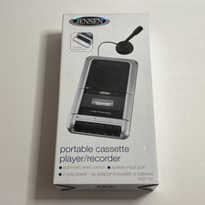 Jensen MCR-100 Portable cassette player/recorder, Microphone ac adapter Included