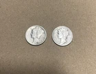 Sliver Mercury Dimes 1936 & 1938 Circulated Lot Uncertified Business Strike
