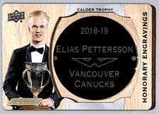 Elias Pettersson 2023-24 UD Engrained Honorary Engravings /100 #HE-CA19