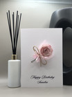 Personalised 3d handmade paper flower birthday Thank you greeting Card 266