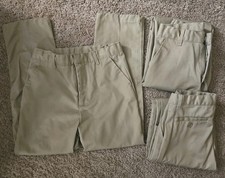 Lot Of 3-Authentic Galaxy School Uniform Khaki Pants - Size 8 - Adjustable Waist