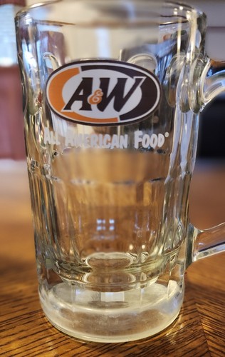 A & W Root Beer Mug 16-Ounce 6" Genuine Original VTG A & W Clear Heavy Mug