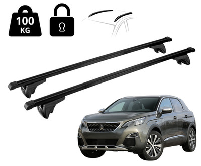 Nordrive Dachträ Zgerträger für Peugeot 3008 2016-2023 Schwarz 120 cm