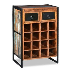 Wine Rack for 16 Bottles Solid Reclaimed Wood Rustic Storage Home Decor 44831