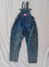 Vintage 1989 OshKosh Bgosh Pink Tag Acid Wash Bubble Overalls Size 6 Made In USA
