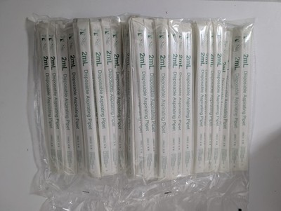 2mL Aspirating Pipets Sterile Polystyrene Individually Wrapped 200ct EXP 09/2023