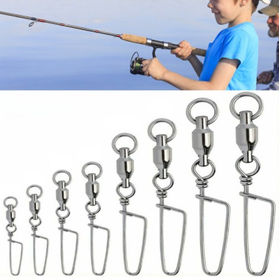 #ad 50 100PCS Fishing Ball Bearing Swivels with Coastlock Snap Fishing Connector $75.49