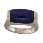 VINTAGE STERLING SILVER LAPIS LAZULI SIZE 9 SIGNET RING 8.9GR #3556