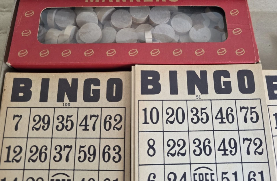 Vintage Bingo Game By Milton Bradley 1939 Party Size 4002-E Card No 51-100 - Image 3 of 4