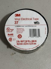 3M Electrical Vinyl Tape 37, 2 in x 36 yd, Black, .0085