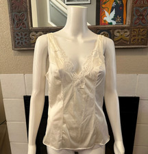 Vtg 70's Style Vassarette Lace Trim Camisole Top Coquette Regencycore Balletcore