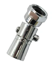 Solid Brass Shower Head Neck w Push Button Control 1" Spray Face Polished Chrome