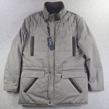 Remy Leather USA Made Insulated Jacket Mens 40 Gray Stow Hood Luxury Coat