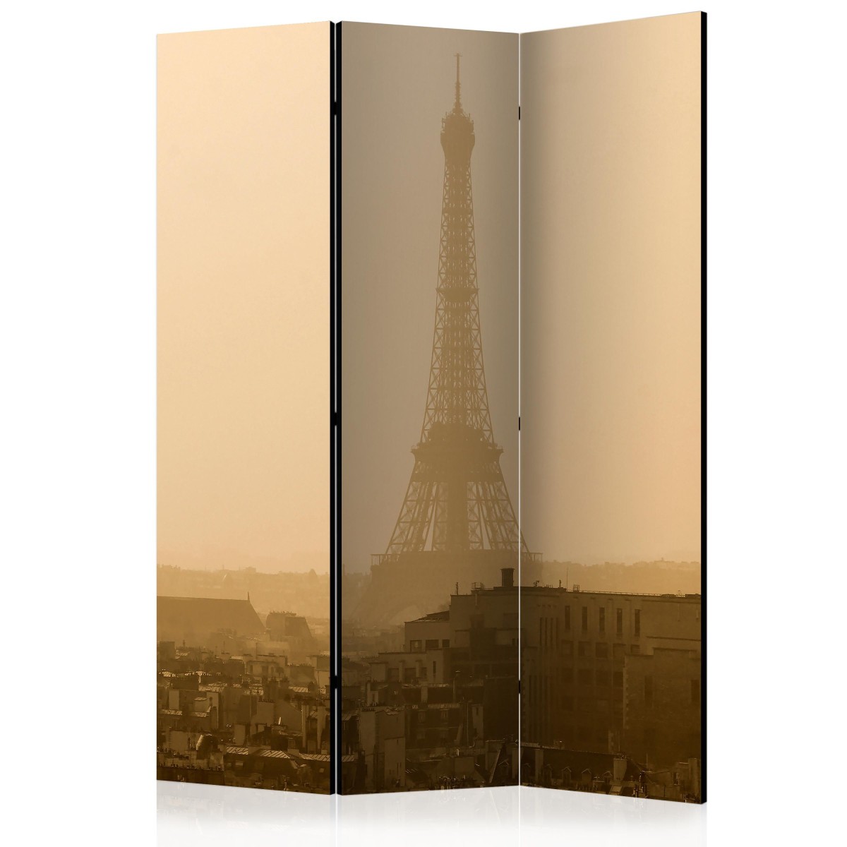 Paravent 3 volets Paris at Dawn 135x172cm en toile imprimée de bois