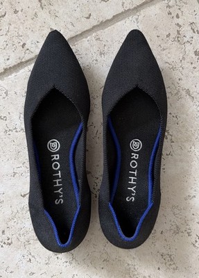 Rothy's  Pointed Toe Slip On Ballet Flats Women Shoes Size 8 Black
