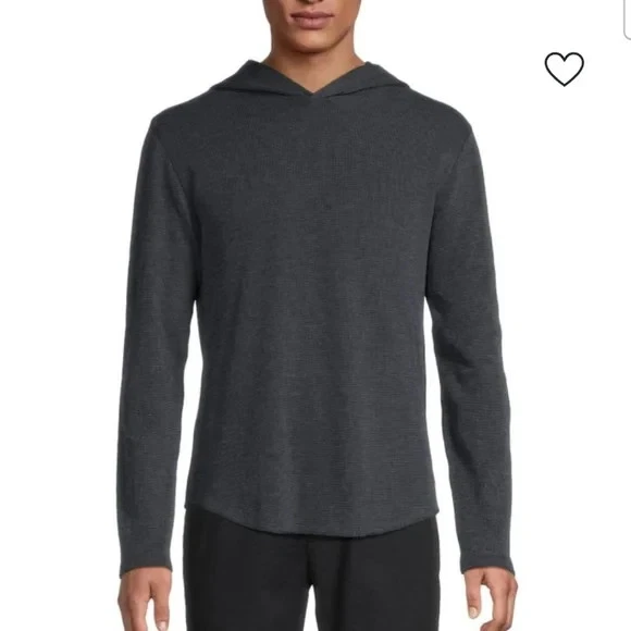 Vince Long Sleeve Cotton Blend Hoodie Size Large Dark Heathered Blue - Image 4 of 4