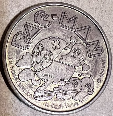 Pac-Man Arcade Game Token 1982 Original Worlds Fair Video Expo Retro