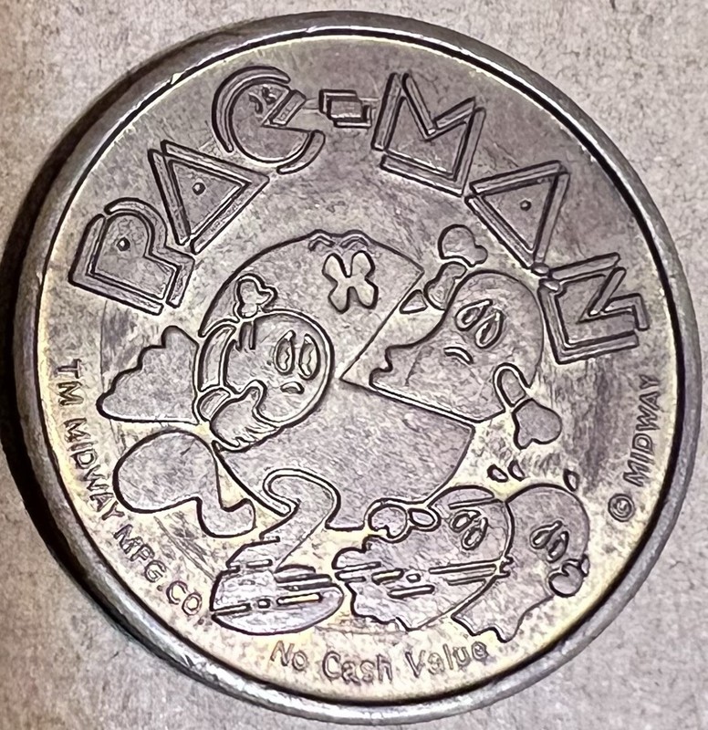Pac-Man Arcade Game Token 1982 Original Worlds Fair Video Expo Retro
