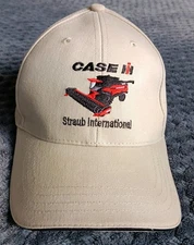 Case IH Planters Swather Farmer Ranch Mens Hat Embroidered Logo Tan Country Cap