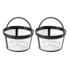 2 Pack Reusable Coffee Filters, 4-5 Cup Filter Basket, one size, White