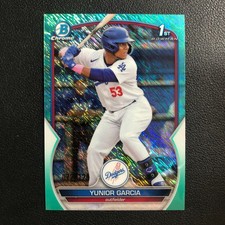 2023 Bowman Chrome Prospects 1st Yunior Garcia Aqua Shimmer /125 Dodgers