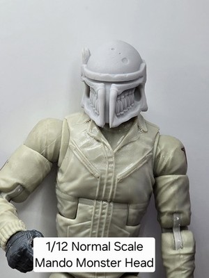 3d Printed COSMIC MANDO MONSTER HEAD 6'' 1:12 Classified Legends COMPATIBLE 