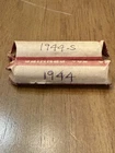 2 Rolls 1944 P & S Lincoln Cent Wheat Pennies Average Condition Free Shipping!