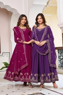 Bollywood Georgette Gown Full Thread Sequence Work Front & Back Ready