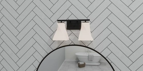 Quoizel STS8615 Stetson 2 Light 15"W Vanity Light - Black - Picture 6 of 7