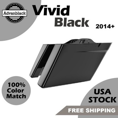 Advan Vivid Black No Cut Out Stretched Saddlebag Bottom For 14+ Harley