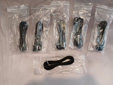 Lot of 6 Brand New, electric guitar cables, standard plug, full length 8 feet