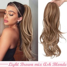 Drawstring Ponytail Hair Extension As Human Mini-Clip in Thick Layered Pony Tail