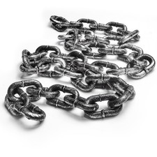 6Ft Halloween Plastic Chains Black Silver Detachable for Party