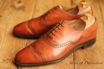 Joseph Cheaney Cardiff Tan Brown Leather Oxford Brogue Shoes UK 8.5 US 9.5