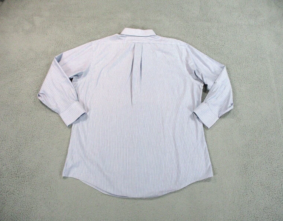 Brooks Brothers Shirt Mens 17 1/2 Slim Blue Cotton Button Down Casual Soft 346 - Image 2 of 4